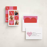 "XO Blocks" - Valentine's Day Cards in Strawberry by Maria Alou - Assembled