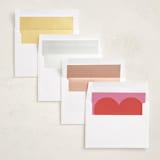 "XO Blocks" - Valentine's Day Cards in Strawberry by Maria Alou - Envelope Liner Options