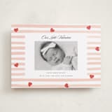 "Stripes and Hearts" - Valentine's Day Cards in Blush by Teju Reval - Front