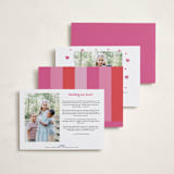 "Paper Hearts" - Valentine's Day Cards in Raspberry by Maria Alou - Back of Card Options