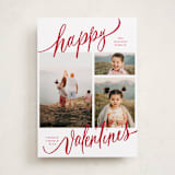 "Tri-photo Happy Holidays" - Valentine's Day Cards in Rose by Elsa Duncan - Front