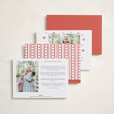 "Heart and Stripes" - Valentine's Day Cards in Cherry by Jennifer Holbrook - Back of Card Options