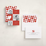 "Modern Grid" - Valentine's Day Cards in Cherry by Kelly Watkins - Assembled