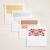 "Modern Grid" - Valentine's Day Cards in Cherry by Kelly Watkins - Envelope Liner Options