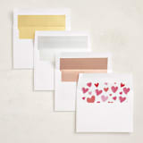 "Watercolor Hearts" - Valentine's Day Cards in Rose by Vivian Yiwing - Envelope Liner Options