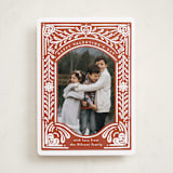 "Scandinavian Heart Block Print" - Valentine's Day Cards in Rust by Shiny Penny Studio - Front