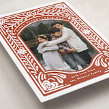 "Scandinavian Heart Block Print" - Valentine's Day Cards in Rust by Shiny Penny Studio - Detail