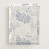 "Coastal Toile" - Vellum Overlays in Periwinkle by Jenna Holcomb - Front