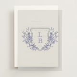 "watercolor flowers crest" - Vellum Overlays in Dusty Blue by Cass Loh - Front