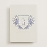 "watercolor flowers crest" - Vellum Overlays in Dusty Blue by Cass Loh - Vellum with Card