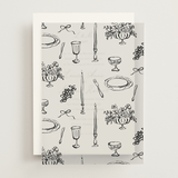 "tablescape drawing" - Vellum Overlays in Black Dahlia by Cass Loh - Front