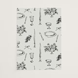 "tablescape drawing" - Vellum Overlays in Black Dahlia by Cass Loh - Vellum Overlay