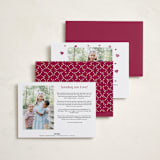 "Holiday Photo Grid" - Valentine's Day Cards in Burgundy by Kimberly Morgan - Back of Card Options