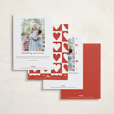 "Modern Grid" - Valentine's Day Cards in Cherry by Kelly Watkins - Back of Card Options