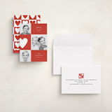 "Modern Grid" - Valentine's Day Cards in Cherry by Kelly Watkins - Assembled