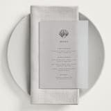 "Simple Seashell" - Vellum Menus in Midnight by Hannah Bowman - In Use