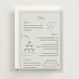 "Crazy Little Thing Called Love" - Vellum Menus in Avocado by Helena Vitto - Front