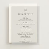 "Upper East" - Vellum Menus in Charcoal by Megan Davis - Front