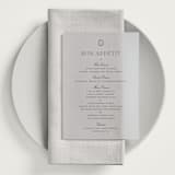 "Upper East" - Vellum Menus in Charcoal by Megan Davis - In Use