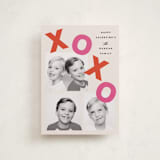 "Topsy Turvy XO" - Valentine's Day Cards in Strawberry by Maria Alou - Front