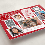 "Postmark" - Valentine's Day Cards in Paprika by Sarah Brown - Detail