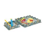 "Nesting Scalloped Hand-Marbled Trays in Golden Blue - Set of 2" - Vanity Trays and Dishes in blue by Inner Child