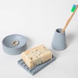 "4" Catch-All: Light Blue Terrazzo" - Vanity Trays and Dishes in blue by Pretti.Cool