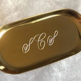 "Engraved Jewelry Dish Oval Monogram" - Vanity Trays and Dishes in multicolorassorted-colors by Charlotte Noordzij