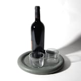 "Round Tray - Dark Green Terrazzo" - Vanity Trays and Dishes in green by Pretti.Cool