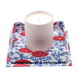 "Trinket Cocktail Napkin Tray in Araminta Blockprint" - Vanity Trays and Dishes in red by Michelle Pham