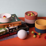 "5" Catch-All: Coral Terrazzo" - Vanity Trays and Dishes in red by Pretti.Cool