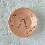 "French Bow Round Trinket Dish" - Vanity Trays and Dishes in orange by Quiet Clementine