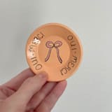 "French Bow Round Trinket Dish" - Vanity Trays and Dishes in orange by Quiet Clementine