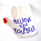 "Believe in Yourself Ceramic Tray" - Vanity Trays and Dishes in white by Carrie ONeal