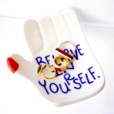 "Believe in Yourself Ceramic Tray" - Vanity Trays and Dishes in white by Carrie ONeal