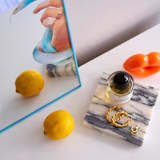 "Marble Pedestal (LA NUIT NUDE)" - Vanity Trays and Dishes in beige by the parmatile shop