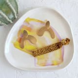 "Chartreuse Abstract Organic Trinket Dish" - Vanity Trays and Dishes in multicolor by Quiet Clementine