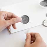 "Eucalyptus in Silver | Paula Lee Calligraphy x Artisaire (pack of 25)" - Wax Seals, Pack of 25 in antique silver by Minted - Adhesive Backer