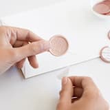 "With Love in Champagne | Saffron Avenue x Artisaire (pack of 25)" - Wax Seals, Pack of 25 in champagne by Minted - Adhesive Backer