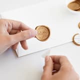 "And So The Adventure Begins in Gold | Sablewood Paper Company x Artisaire (pack of 25)" - Wax Seals, Pack of 25 in Antique Gold by Minted - Adhesive Backer