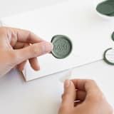 "And So The Adventure Begins in Sequoia | Sablewood Paper Company x Artisaire (pack of 25)" - Wax Seals, Pack of 25 in Sequoia by Minted - Adhesive Backer