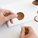 "Winter Trees in Gold (pack of 25)" - Wax Seals, Pack of 25 in Antique Gold by Leah Bisch - Adhesive Backer