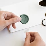 "Crest in Sequoia (pack of 25)" - Wax Seals, Pack of 25 in Sequoia by Pink House Press - Adhesive Backer