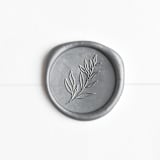 "Sprig in Silver (pack of 25)" - Wax Seals, Pack of 25 in Silver by chocomocacino - Wax Seal Front