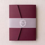 "White Ink Custom Monogram Belly Bands 2 x 12 inches for 5 x 7 Invitations (Set of 25)" - Belly Bands in white by Caroline Russo