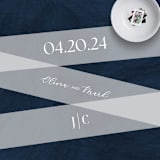 "White Ink Custom Monogram Belly Bands 2 x 12 inches for 5 x 7 Invitations (Set of 25)" - Belly Bands in white by Caroline Russo