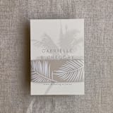 "Palm leaf taupe brown belly band for 5x7 card | pack of 10" - Belly Bands in beige by Ivory Invitations