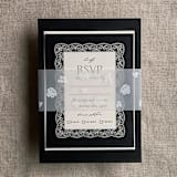 "Labelle floral white vellum belly band for 5x7 card style B | pack of 10" - Belly Bands in white by Ivory Invitations