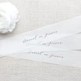"Custom Name Vellum Belly Bands for 5 x 7 Invitations (Set of 25)" - Belly Bands in black by Caroline Russo