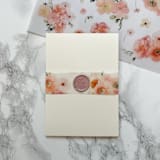 "Blush Floral Vellum Belly Bands for Wedding Invitations 1.5" (25 pack)" - Belly Bands in multicolor by Carley Zuercher